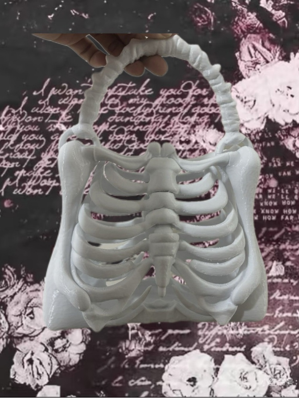 White Rib Cage Sculptural Handbag – Designer-Inspired Women’s Bag